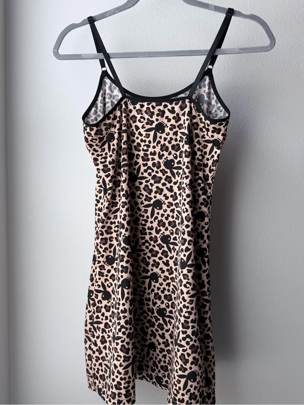 PLAYBOY Black & Blush Y2K Leopard Print Chemise